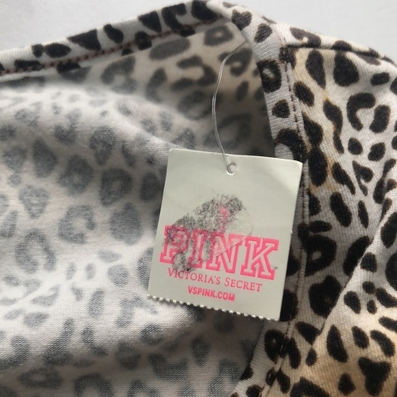 VS PINK NWT Leopard Animal Print Long Sleeve Bodysuit Size S - Picture 6 of 12